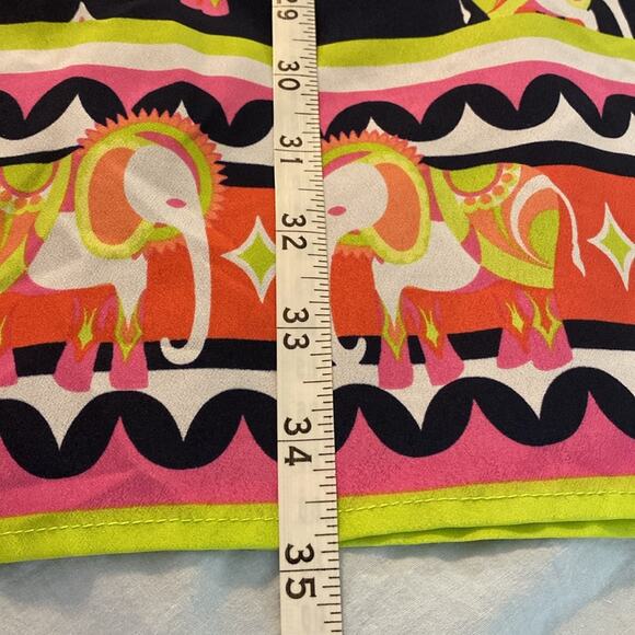 Crown & Ivy Asian Elephant Ruffle Neck Knee Length Shift Dress Size 12 - Picture 7 of 9